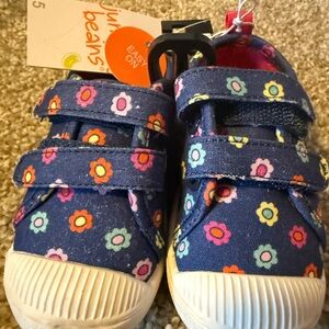jumping beans Navy Floral Velcro Toddler Sneakers